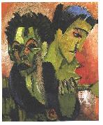 Ernst Ludwig Kirchner Douple-selfportrait oil painting reproduction